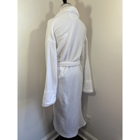 Boca Terry White Robe One Size Plush Spa Club Unisex Soft Cotton Blend with Tie - Picture 3 of 12